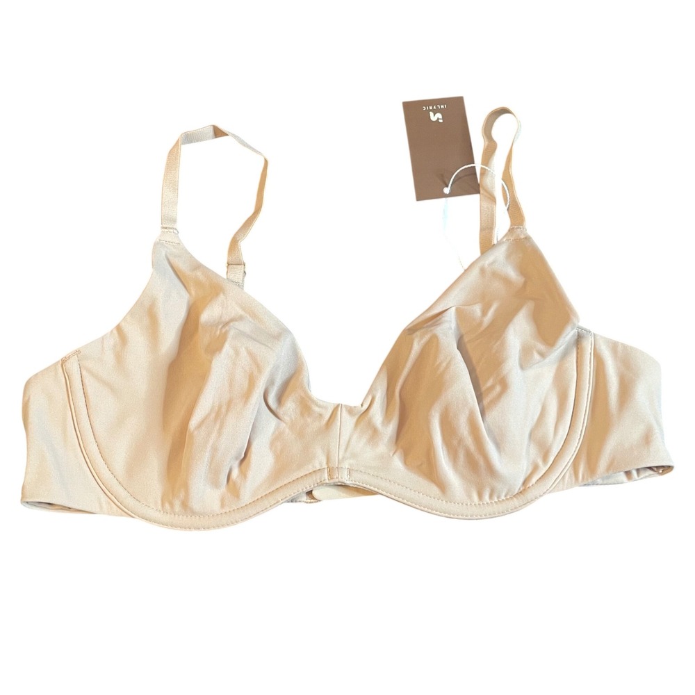 Inlyric Scoop Bra Warm Beige 36B Underwire Unlined Minimalist NWT‎